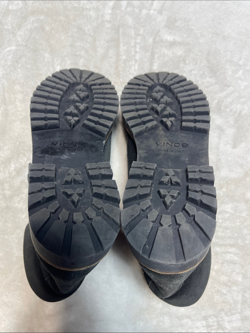 Vince Black Suede Lug Sole Ankle Boots Size 8 Women’s - Picture 7 of 10